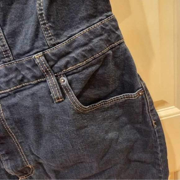 Denim Halter Midi Dress - Dark Wash - Women's Size 12 - New Streetwear Western - Picture 6 of 16